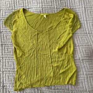 Sigrid Olsen Lime Short Sleeve Top